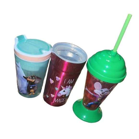 •SNACKEEZ,CHUCK-E-CHEESE,&COOL GEAR• 3/CUPS IN EUC W/LIDS - Picture 2 of 8